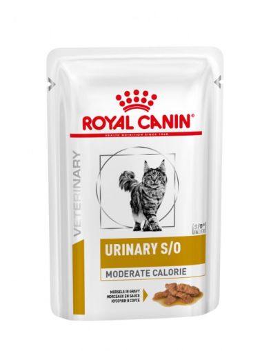 Пауч ROYAL CANIN Urinary S/O Moderate Calorie  - лечебна уринарна храна за котки с намалени калории 85гр