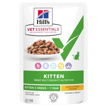 Пауч Hill’s Vet Essentials Multi-Benefit Kitten -с пилешко и зеленчуци 0.85гр