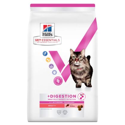 Hill's Vet Essentials Multi-Benefit+Digestion - суха храна за котки  над 1 год. със сьомга 1,5кг