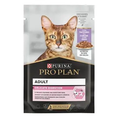 Пауч PURINA PRO PLAN CAT DELICATE - за котки с пуйка