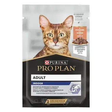 Пауч PURINA PRO PLAN CAT Indoor -за котки със сьомга