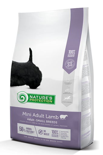 Nature's Protection Mini Adult Lamb - за израснали кучета от малки породи, с агнешко