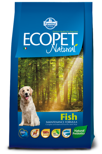 Farmina ECOPET NATURAL Adult Fish- суха храна за средни и едри породи кучета с риба 12кг