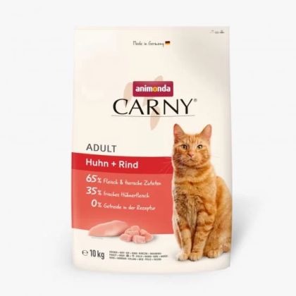 CARNY cat adult chicken and beef - храна за котки с пилешко и говеждо месо  10 kg 