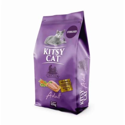 KITSY CAT Adult  Sterilized - за кастрирани котки с птичи дроб 10 кг 