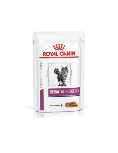 Пауч ROYAL CANIN Renal Chicken  - лечебна храна за котки с бъбречна недостатъчност с пиле 85гр.