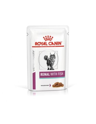 Пауч ROYAL CANIN Renal Fish  - лечебна храна за котки с бъбречна недостатъчност със сьомга 85гр.