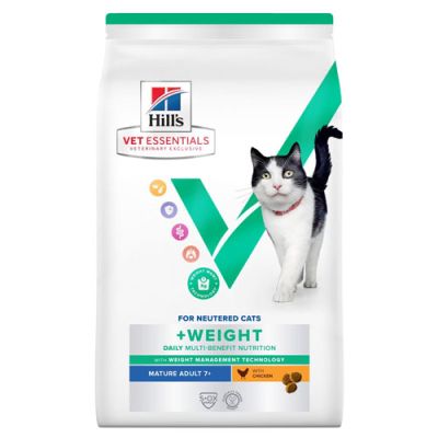 Hill’s Vet Essentials Multi-Benefit + Weight Neutered Cat Mature Adult 7+ с пилешко – суха храна за кастрирани котки над 7г