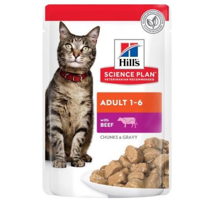 Пауч Hill’s Science Plan Cat Adult -за котки от 1-6г. с телешко 0.85гр