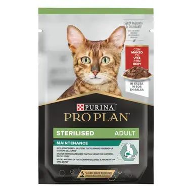 Пауч PURINA PRO PLAN STERILISED - за кастрирани котки с говеждо