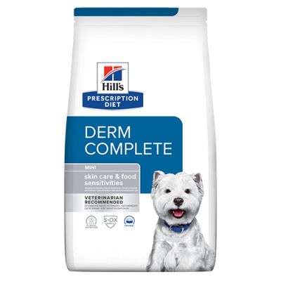 Hill’s Dog Derm Complete Mini - лечебна храна за кучета с хранителни алергии и алергии от околната среда, за мини породи до 10кг. с ориз и яйца