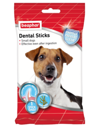 BEAPHAR Dental Sticks - пръчици за кучета за почистване на устата и зъбите, 7 бр.