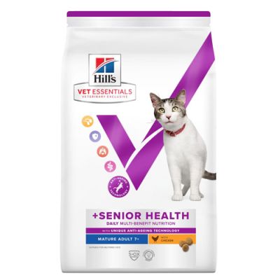 Hill’s Vet Essentials Multi-Benefit +Senior Health - за котки в напреднала възраст 7+,  с пилешко