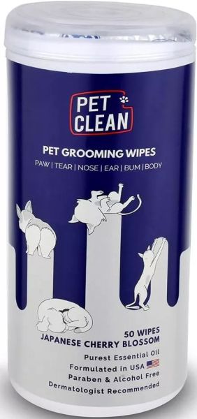 PET Clean Pet Grooming Wipes - мокри кърпи за почистване след разходка/ 50 бр.