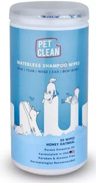 PET Clean Waterless Shampoo Wipes - мокри кърпи за цялостно сухо почистване за кучета и котки/ 50 бр.