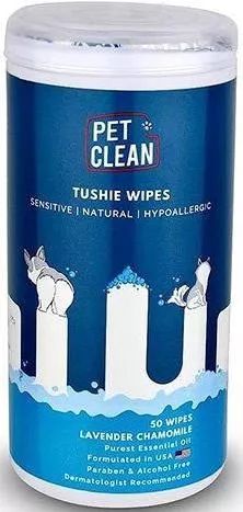 PET Clean Tushie Wipes - кърпи за почистване на аналната област за кучета и котки/ 50 бр.