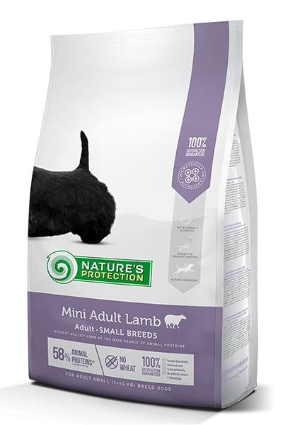 Nature's Protection Mini Adult Lamb - за израснали кучета от малки породи, с агнешко