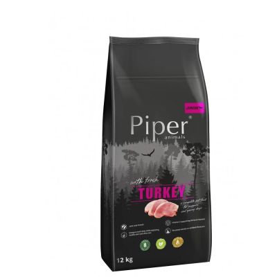 Piper Turkey Junior 12kg - суха храна за кученца до 1 година с прясно пуешко, 12кг