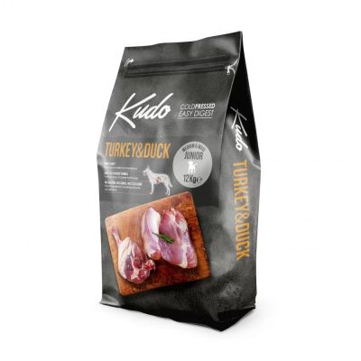 Kudo Low Grain Turkey/Duck Junior - средни и едри породи до 1 год 12кг