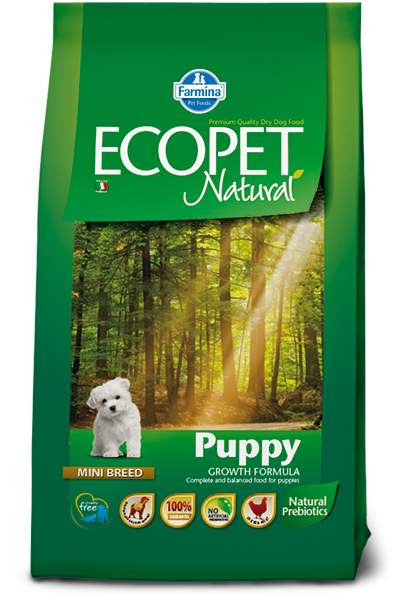 Farmina ECOPET NATURAL Mini Puppy- суха храна за подрастващи,бременни или кърмещи кучета от дребни породи 2.5кг