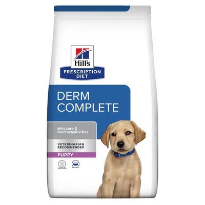 Hill's Dog Derm Complete Puppy - лечебна храна за кученца с хранителни алергии и алергии от околната среда с ориз и яйца