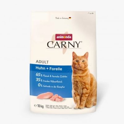 CARNY cat adult chicken and trout - храна за котки с пилешко месо и пъстърва 10 kg 